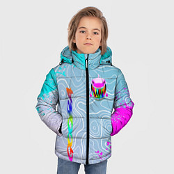 Куртка зимняя для мальчика 6IX9INE Gooba Брызги, цвет: 3D-красный — фото 2