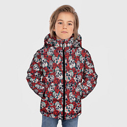 Куртка зимняя для мальчика Skulls & roses, цвет: 3D-красный — фото 2