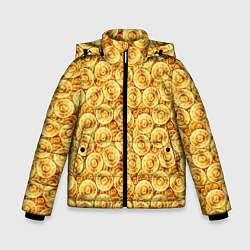 Куртка зимняя для мальчика Золотые Биткоины, цвет: 3D-черный