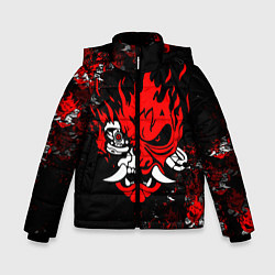 Куртка зимняя для мальчика SAMURAI CYBERPUNK 2077 LOGO, цвет: 3D-черный