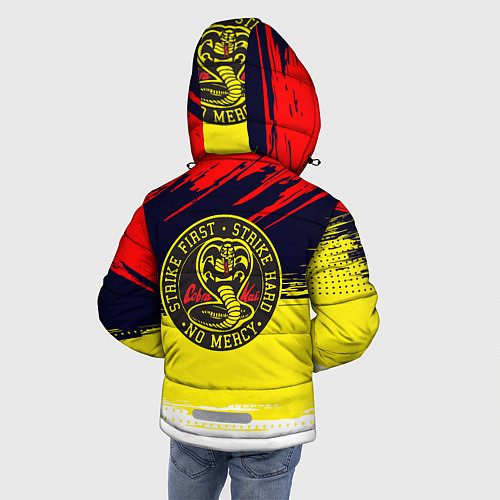 Зимняя куртка для мальчика Кобра кай Cobra Kai спина / 3D-Светло-серый – фото 4
