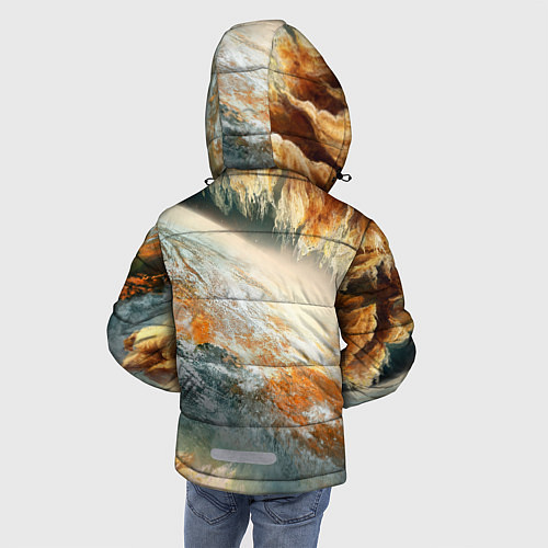 Зимняя куртка для мальчика Песчаный Космос / 3D-Светло-серый – фото 4