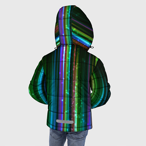 Зимняя куртка для мальчика Свет неоновой радуги / 3D-Светло-серый – фото 4