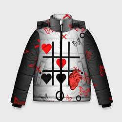 Зимняя куртка для мальчика Крестики нолики сердцами