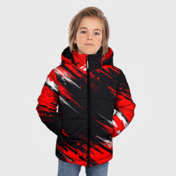Куртка зимняя для мальчика БЕЛО-КРАСНАЯ КРАСКА, цвет: 3D-красный — фото 2