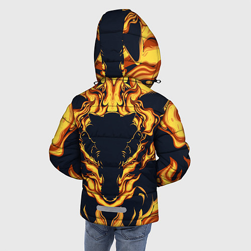 Зимняя куртка для мальчика Маска тигра в огне / 3D-Светло-серый – фото 4