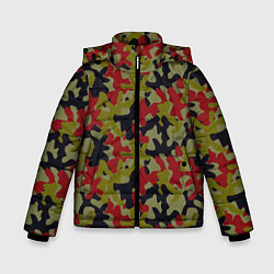 Куртка зимняя для мальчика Модный Цветной Камуфляж, цвет: 3D-черный