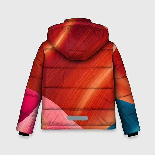 Зимняя куртка для мальчика Структура линий / 3D-Красный – фото 2