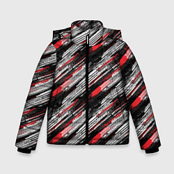 Куртка зимняя для мальчика Мото Следы, цвет: 3D-светло-серый