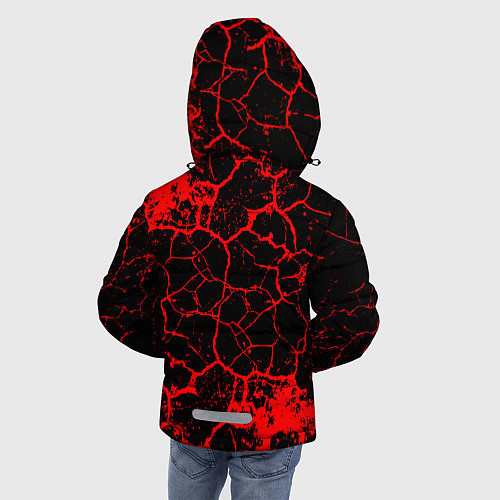 Зимняя куртка для мальчика Audi красные трещины / 3D-Светло-серый – фото 4