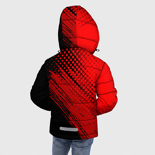 Зимняя куртка для мальчика Honda - Red texture / 3D-Светло-серый – фото 4