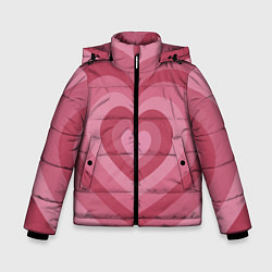 Куртка зимняя для мальчика Сердца LOVE, цвет: 3D-светло-серый