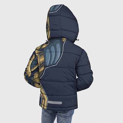 Зимняя куртка для мальчика Робот в узорах / 3D-Светло-серый – фото 4