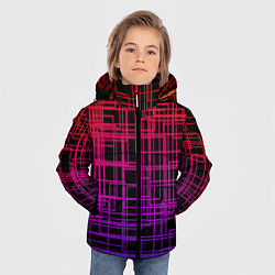 Куртка зимняя для мальчика Кривая клетка, цвет: 3D-красный — фото 2