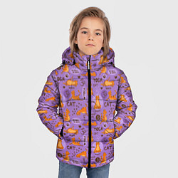 Куртка зимняя для мальчика Кошачья Йога, цвет: 3D-светло-серый — фото 2