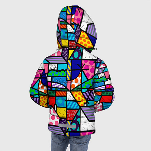 Зимняя куртка для мальчика Ромеро Бритто красочный узор / 3D-Светло-серый – фото 4