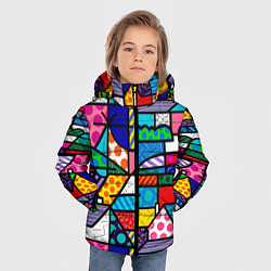 Куртка зимняя для мальчика Ромеро Бритто красочный узор, цвет: 3D-красный — фото 2