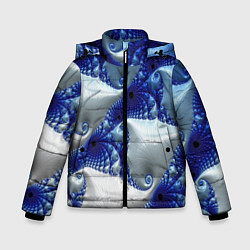 Куртка зимняя для мальчика Абстрактные морские ракушки, цвет: 3D-черный