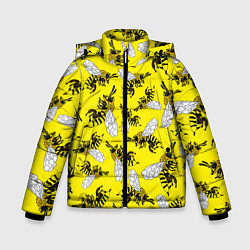 Куртка зимняя для мальчика Пчелы на желтом, цвет: 3D-красный