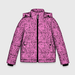 Куртка зимняя для мальчика Узор тюльпанов, цвет: 3D-черный