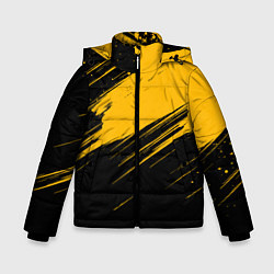Куртка зимняя для мальчика Black and yellow grunge, цвет: 3D-красный
