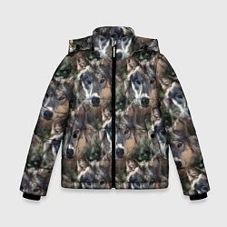 Куртка зимняя для мальчика Волки клипарт wolfs, цвет: 3D-черный