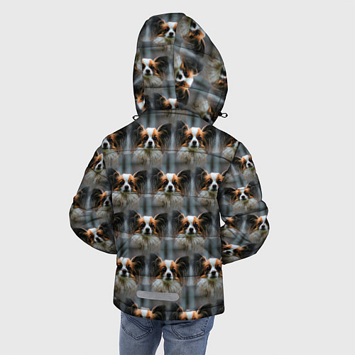 Зимняя куртка для мальчика Маленькая собачка паттерн / 3D-Светло-серый – фото 4