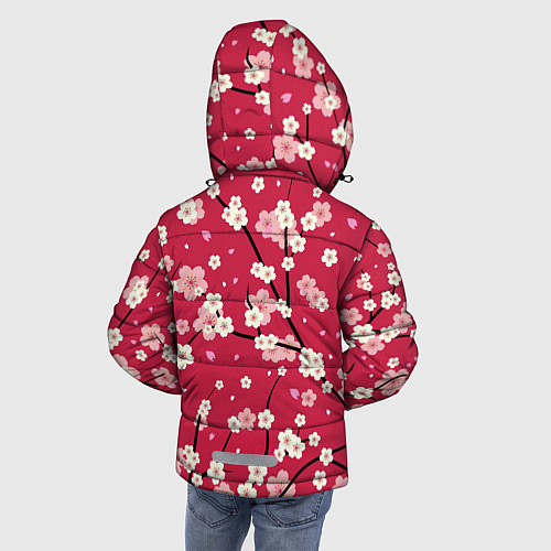 Зимняя куртка для мальчика Цветы на ветках / 3D-Светло-серый – фото 4