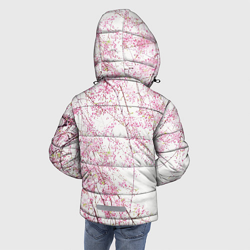 Зимняя куртка для мальчика Розовое цветение / 3D-Светло-серый – фото 4