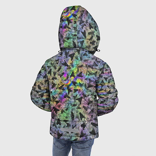 Зимняя куртка для мальчика Психоделические мухи / 3D-Светло-серый – фото 4