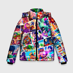 Куртка зимняя для мальчика Комикс Бравл старс Все персонажи, цвет: 3D-светло-серый