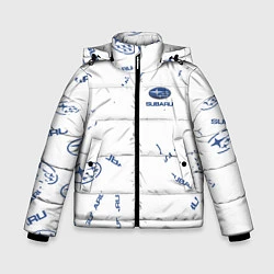 Куртка зимняя для мальчика Subaru субару Паттерн, цвет: 3D-светло-серый