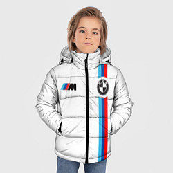 Куртка зимняя для мальчика БМВ 3 STRIPE BMW WHITE, цвет: 3D-черный — фото 2