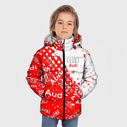 Куртка зимняя для мальчика АУДИ Autosport брызги Паттерн, цвет: 3D-красный — фото 2