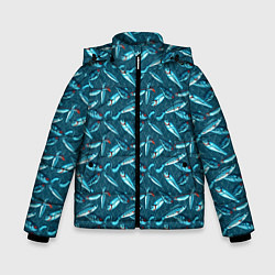 Куртка зимняя для мальчика Воблеры рыбки, цвет: 3D-черный