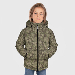 Куртка зимняя для мальчика Вязаный Лесной Камуфляж, цвет: 3D-черный — фото 2