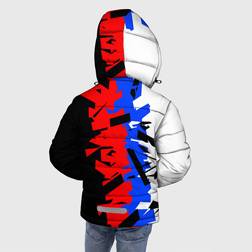 Зимняя куртка для мальчика ТРИКОЛОР ФРАГМЕНТАЦИЯ / 3D-Светло-серый – фото 4