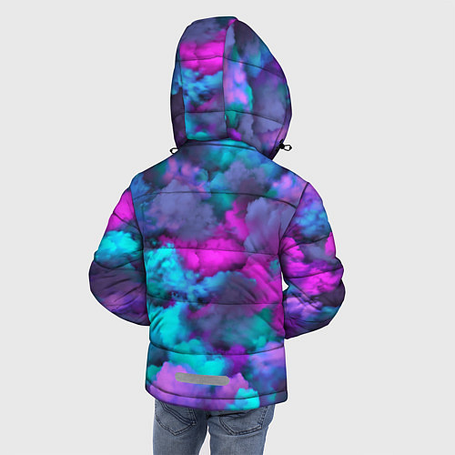 Зимняя куртка для мальчика Неоновые тучи / 3D-Светло-серый – фото 4