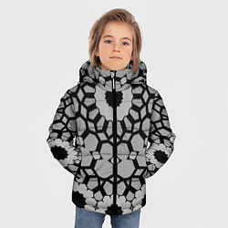 Куртка зимняя для мальчика Модный геометрический узор, цвет: 3D-черный — фото 2