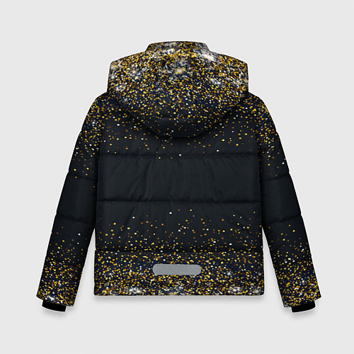 Зимняя куртка для мальчика Золотые блестки на темном фоне Сияющий глиттер, бл / 3D-Светло-серый – фото 2