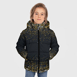 Куртка зимняя для мальчика Золотые блестки на темном фоне Сияющий глиттер, бл, цвет: 3D-светло-серый — фото 2