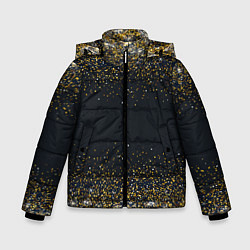 Куртка зимняя для мальчика Золотые блестки на темном фоне Сияющий глиттер, бл, цвет: 3D-черный