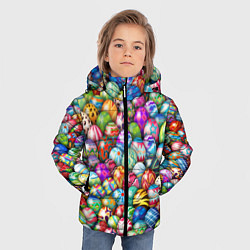 Куртка зимняя для мальчика Пасхальные крашеные яйца, цвет: 3D-черный — фото 2