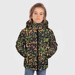 Куртка зимняя для мальчика Абстрактный геометрический оранжевый черный и зеле, цвет: 3D-светло-серый — фото 2