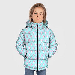 Куртка зимняя для мальчика Кресты голубой фон, цвет: 3D-красный — фото 2