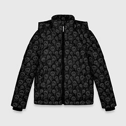 Куртка зимняя для мальчика Черепа - фон, цвет: 3D-черный