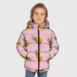Куртка зимняя для мальчика Ананасы падают, цвет: 3D-светло-серый — фото 2