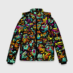 Зимняя куртка для мальчика Прикольный красочный паттерн