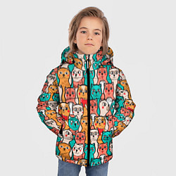 Куртка зимняя для мальчика Милые Разноцветные Котики, цвет: 3D-светло-серый — фото 2