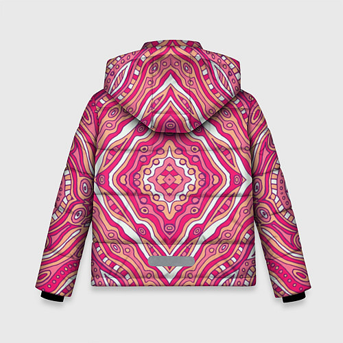 Зимняя куртка для мальчика Абстракция Узор розового цвета / 3D-Красный – фото 2